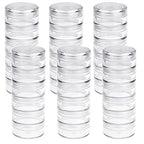Fengek 6 Sets 6 Layer Stackable Plastic Containers, 10G/10ML Clear Cosmetic Storage Box Round Organizer Jars for Beads, Buttons, Small Jewelry Findings