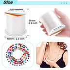 Bracelet String, Paxcoo 2 Rolls Elastic Stretchy Bead String Cord for Clay Beads Kandi Pony Beads Bracelets Jewelry Making (0.8 MM, Crystal) - size: 0.8 MM, style: Crystal Clear