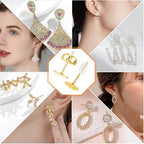 Earring Posts Stainless Steel, Flasoo 1200Pcs Hypoallergenic Earrings Posts and Backs, Gold Flat Pad Ear Ring Studs with Clutch for Earring Making and DIY Stud Earring Supplies - color: Gold