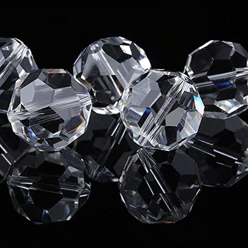 300PCs 4mm Round Clear Faceted Crystal Glass Beads for Jewelry and Crafts - color: Crystal Clear, size: 4mm/300pcs