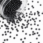 BONNY BOXX 2000PCs 4MM Smooth Black Acrylic Round Beads, Plastic Resin Bubblegum Balls Chunky Gumball Beads for Necklace and Bracelet Making, Crafting Supplies - color: Smooth Black, size: 4MM