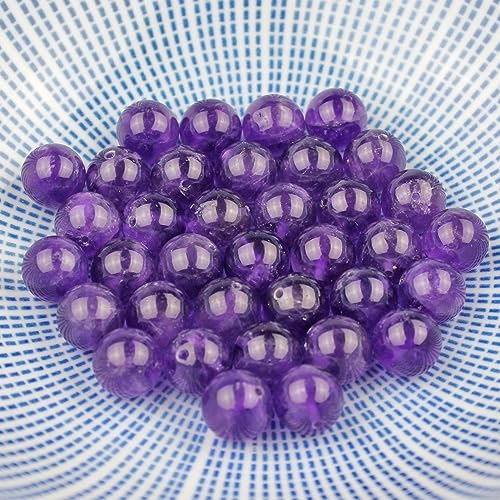 MJDCB 5A Natural South Africa Amethyst Gemstone Round Stone Beads for Jewelry Making DIY Bracelet Necklace (12mm) - color: South Africa Amethyst, size: 12mm
