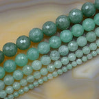AD Beads Natural Gemstones Faceted Round Spacer Loose Beads 15.5'' 4mm to 10mm (6mm, Faceted Green Aventurine) - color: Faceted Green Aventurine, size: 6mm