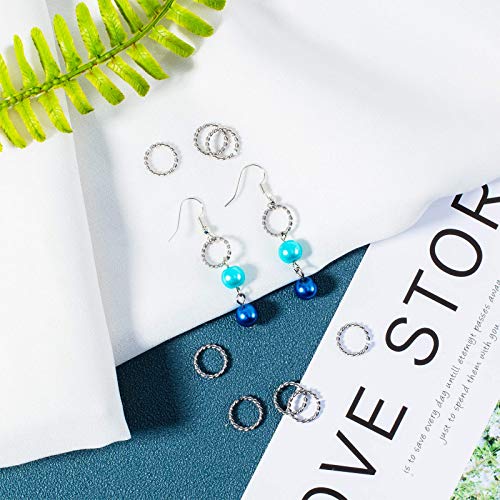 UNICRAFTABLE 100pcs 304 Stainless Steel Close but Unsoldered Jump Rings Open Jump Rings Twisted Connector Rings for Necklace DIY Jewelry Making 12x1.5mm