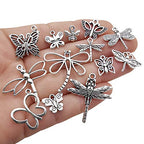 100g About (80-84pcs) Craft Supplies Mixed Butterfly Dragonfly Bee Insect Charms for Jewelry Making Crafting Findings Accessory for DIY Necklace Bracelet (M295) - color: M295