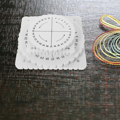 jojofuny 4Pcs Rope Weaving Board Set 5.90 Inch Round and Square Braiding Discs Lightweight Portable DIY Bracelet Loom Jewelry Making Tools for Friendship Bracelet Macrame Craft