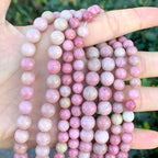 90pcs Adabele Natural Pink Rhodonite Healing Gemstone 4mm (0.16 inch) Small Round Beads Gem Stone Spacer for Craft Jewelry Making GF9-4 - color: Pink Rhodonite, size: 4mm (90pcs/1 Strand)
