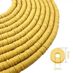 3600 PCS 10 Strands Polymer Clay Beads for Jewelry Making, Vinyl Heishi Beads 6mm for Surfer Bracelets Necklace Making (Ginger Yellow) - color: Ginger Yellow