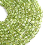 HAAMIIQII Natural Green Peridot Pebble Stone 4-6mm Small Irregular Freeform Tumbled Loose Gemstone Beads for Jewelry Making Strand 15 Inch (75-80pcs) - color: Green Peridot