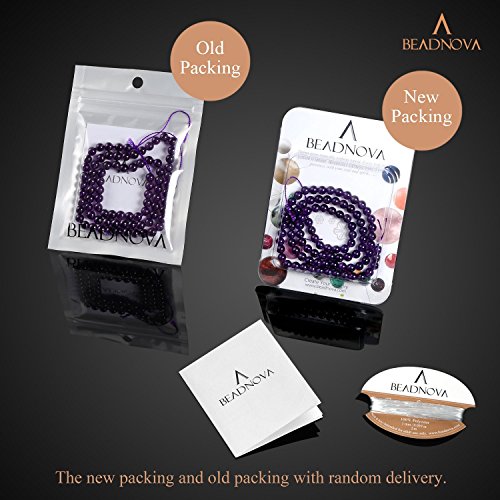 BEADNOVA 4mm Natural Amethyst Purple Quartz Gemstone Round Loose Beads for Jewelry Making (90-92pcs) - color: 21) Amethyst Quartz Round Beads, size: 4mm