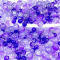 300pcs Crackle Glass Beads, 6mm and 8mm Purple Crystal Glass Beads Round Loose Spacer Bulk Beads for DIY Craft Earring Necklace Bracelet Jewelry - color: Purple