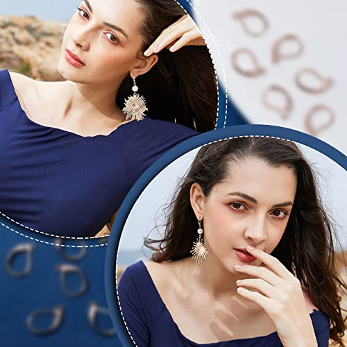 Beebeecraft 1 Box 50Pcs Leverback Earring Hooks Stainless Steel Earring Findings 15.5x10mm Rose Gold Earwires Lever Back Hoops for Jewelry Making - color: 15.5x10mm Rose Gold Earring Hooks