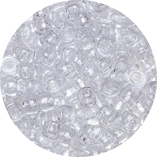 Eppingwin Beads and Bead assortments (1000 Pony Beads-Clear Transparent)… - color: Clear transparent, size: Medium Pack