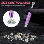 Piercing Ball Grabber Tool, 4 - Claw Stainless Steel Jeweler Pick Up Tools,Septum Ball Screw Tool for Piercing Changing/Removal/Holder,Earring Pearl Grabber for Jewelry - color: 1pc Pink, 1pc Purple