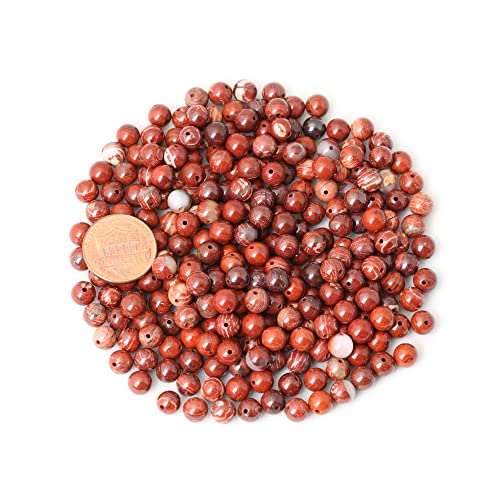 60PCS 6mm Natural Red Snake Skin Jasper Round Loose Beads for Jewelry Making DIY Gifts Arts Crafts Materials 1 Strand 15" - color: Red Snake Skin Jasper, size: 6mm 60pcs
