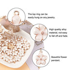 Beadthoven 100pcs Enamel Charms Cherry Blossom Daisy Flower Pendants Gold Plated Small Cute Bulk for Jewelry Making Bracelet Necklace Earrings Keychain DIY Accessories - color: 0Lavender Blush