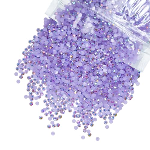 qiipii 5300PCS 3mm Purple AB Resin Rhinestones Bulk Light Purple AB Flatback Jelly Resin Stones Pack SS10 Diamonds Crystals Gems Charms for Nails Face Eyes Makeup Body Tumblers DIY Crafts Decor Shoes - color: Light Purple Ab, size: 3mm Bulk