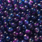 PIPITREE 500 PCS Acrylic Beads 8mm Rainbow Round Bead for Pens Bulk Acrylic Beads for Keychains Beadable Pens DIY Crafts Bracelets Necklace Jewelry Making Plastic Colorful Bead (Purple-Blue) - color: Purple-Blue
