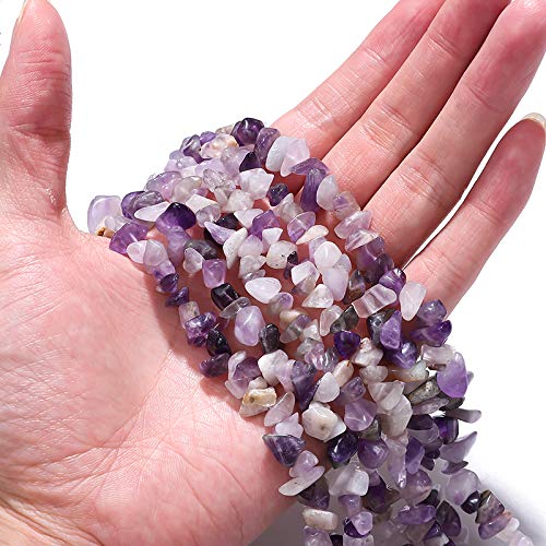 BEADIA Irregular Natural Amethyst Crystal Stone Loose Semi Gemstone Beads for Jewelry Making 5-8mm 80cm - color: Amethyst, size: 5-8mm 80cm