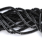 150pcs 2x4mm Natural Black Agates Stone Tube Shape Beads Loose Flat Round Cylinder Flat Spacer Green Stone Beads for Bracelet Earrings Jewelry Making - color: Black agate Stone, size: 2x4mm Tube shape
