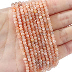 BEADIA Natural Sunstone Beads 4x2mm 120pcs Faceted Rondelle Loose Semi Gemstone Beads for Jewelry Making Design - color: Sunstone