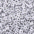 6mm Black and White Acrylic Square Letter Beads White Cube Alphabet Beads Black Letter A-Z Mixed Plastic Shape Loose Beads Mini Size Pony Seed Beads for Making Jewelry, Necklaces - color: white-black(6mm)