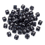 FASHEWELRY 500Pcs Acrylic Cube Letter Beads 5x5x5mm Black Square Letter J Alphabet Beads for DIY Bracelet Necklace Jewelry Making - color: Letter J
