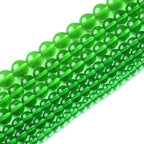 46pcs 8mm Smooth Green Crystal Glass Quartz Beads Round Loose Beads for Jewelry Making DIY Bracelet Necklace 15" Energy Healing Power Stone Beads(8mm, Green Crystal Glass) - color: Green Crystal Glass, size: 8mm