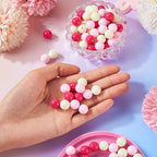 100 Pcs 11.5-12mm Bubblegum Beads Opaque Acrylic Chunky Loose Spacer Round Focal Beads for Jewelry Making Bracelet Necklace Keychain Craft Art Making,Hole:1.8mm,Deep Pink - color: Deep Pink