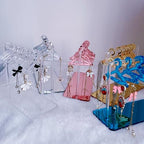 Earring Hanger Rack with 8 Mini Coat Hangers, Acrylic Earring Holder Display Stand, Ear Studs Hanging Earrings Organizer For Women Girls, Transparent - color: Transparent