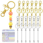72 Pcs Beadable Keychains Bars bulk - 36 Gold & Silver DIY Metal Beaded Keychain Making Kit + 36 Bags Included, Bead Keychain Supplies,Blank Key Chain, Perfect for Women, Men, Birthday Gift - color: Gold + Silver, size: 36