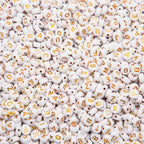1000pcs 4x7mm Letter Beads, Acrylic Alphabet Beads A-Z Round Letter Beads for Friendship Bracelets Necklaces DIY Crafts Gifts Jewelry Making (White Gold) - color: White