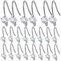 30pcs Silver Diamond Earring Hooks Hypoallergenic French Ear Wire Earrings Fish Hooks with Loop Hole for DIY Jewelry Making Accessories - color: Silver