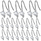 30pcs Silver Diamond Earring Hooks Hypoallergenic French Ear Wire Earrings Fish Hooks with Loop Hole for DIY Jewelry Making Accessories - color: Silver