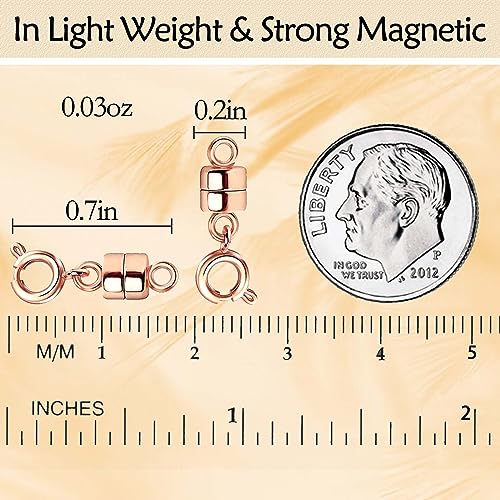 Magnetic Necklace Clasps and Closures,Converters Jewelry Clasps for Bracelet Necklaces Chain,Gold and Silver Plated Jewelry Making Necklace Clasps - color: 8Pcs | 4 Silver & 4 Rose Gold