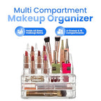 Masirs Clear Makeup Organizer - 16-Compartment Cosmetic and Jewelry Holder with 4 Drawers - Vanity Storage Box for Makeup, Skincare, Accessories, and Jewelry Display - size: 4-drawer | 16 Compartments