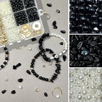 Basigeese Jewelry Making Supplies Kit Natural Stone Beads for Irregular Gemstone Beading with for DIY Craft Bracelet Necklace Earrings for Adults (Obsidian) - color: Obsidian