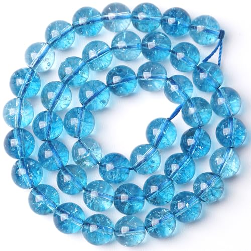 4MM Blue Crystal Quartz Beads Natural Gemstone Round Loose Stone Beads for Jewelry and Bracelets Making 180pcs 2 Strands 32" - color: Blue Crystal, size: 4mm