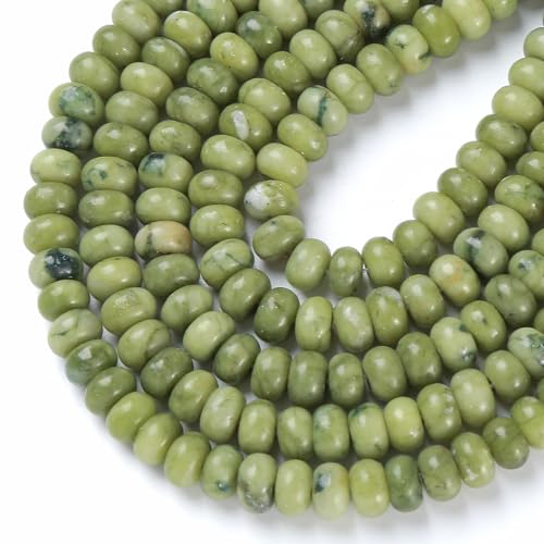 5x8MM 72PCS Chinese Green Jade Tube Rondelle Abacus Disk Spacer Loose Beads for Jewelry Making - color: Chinese Green Jade, size: 5x8mm abacus-shaped