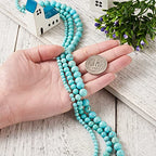 Craftdady 3 Strand Natural Howlite Beads 4-9mm Turquoise Polished Round Gemstone Loose Beads Energy Healing Stone Beads for DIY Bracelets Necklaces Earrings Jewelry Crafts, Total About 202pcs - color: Turquoise Howlite