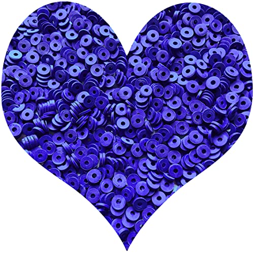 3000Pcs Flat Round Polymer Beads Vinyl Heishi Beads for Jewelry Making Women Necklace Bracelet Earrings(21-Dark Blue) - color: 21-Dark Blue