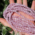 6mm Natural Stone Beads 65pcs Pink Chalcedony Polished Round Smooth Crystal Loose Gemstone Beads for Jewelry Making DIY Bracelet Necklace Earring Crafts Supplies - color: Pink Chalcedony 1 strand-65pcs