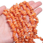Chip Shells, 260pcs 5-8mm Irregular Beads with Holes, Orange Shell & Carnelian Chip Beads for Jewelry Making - color: Orange
