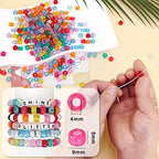 MIIIM 1000PCS 6x9mm Pony Beads Bulk, Glitter Kandi Beads for Bracelets Making Kit, Hair Braids Crafts for Jewelry Making (Glitter Mixed) - color: Glitter Mixed