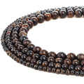 RUBYCA Natural Bronzite Gemstone Round Loose Beads Bronze for DIY Jewelry Making 1 Strand - 4mm - color: Bronzite, size: 4 MM