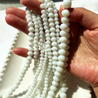 780Pcs Briolette Crystal Glass Beads for Jewelry Making, 3-10mm Faceted White Crystal Beads for Bracelets, Rondelle Glass Beads Bulk for Crafts Wine Charms Wind Chimes Suncatchers - color: Ci-white01