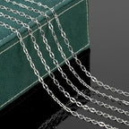 UMAOKANG 16.4 Feet Brass Chain for Jewelry Making Silver Plated Lip Chains Bulk Women Necklace Bracelet DIY Jewelry Supplies - color: Silver Lip