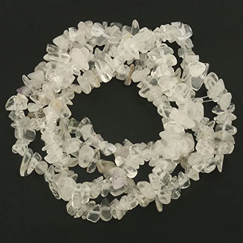 30in Clear Quartz Natural Chip Stone Beads 5-8mm About 230pcs, Irregular Drilled White Bead for Bracelets Jewelry Making Supplies for Adults, DIY Crafts. - color: Clear Quartz