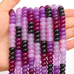 BONNY BOXX 1 Strand Natural 5 * 8mm Purple Shade Rondelle Beads, Natural Abacus Disk Stone Beads Loose Spacer Gemstone for DIY Bracelet Necklace Jewelry Making - color: Purple Shade, size: 5*8MM