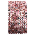 BEADIA Faceted Natural Rhodochrosite Stone Round Loose Semi Gemstone Beads for Jewelry Making 3-3.5mm 38cm - color: Rhodochrosite Faceted, size: 3-3.5mm